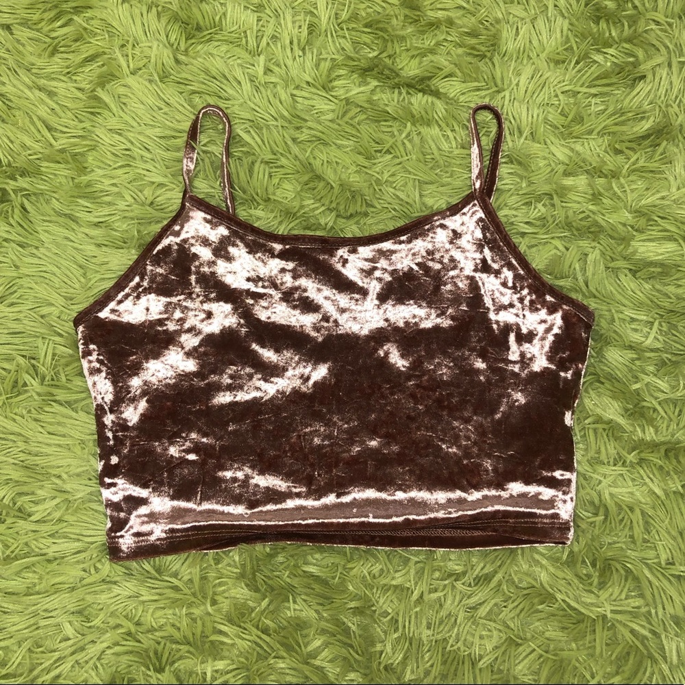 Crushed Velvet Cropped Tank